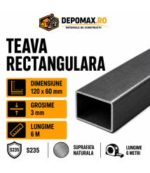 Teava rectangulara 120 x 60 x 3 mm, 6 metri